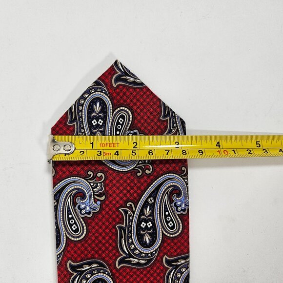 JZ Richards Red & Black Paisley Silk Tie Classic Necktie Handmade In USA - Picture 9 of 12